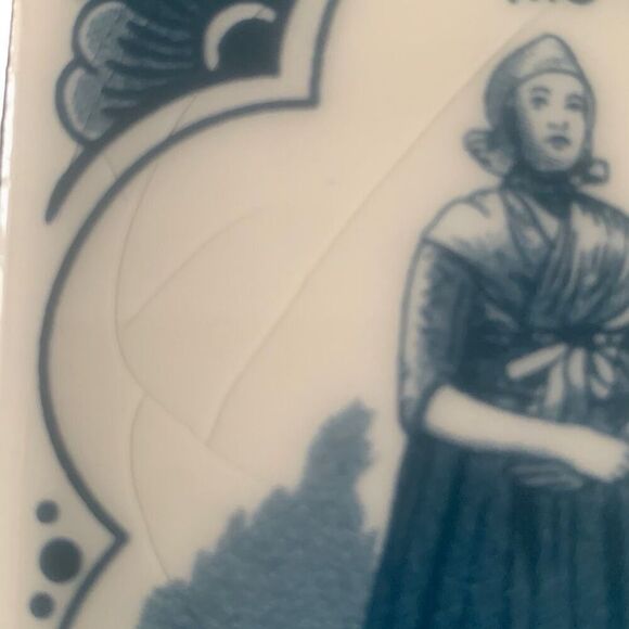 Vintage Holland America Line Delft Ms Ryndam Ceramic Tile Coaster Cruise - Picture 2 of 8